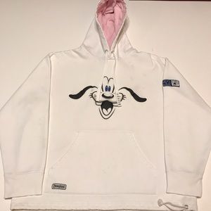 CLASSIC DISNEYLAND RESORT GOOFY FACE WHITE HOODIE (XL)
